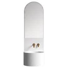 Marrakech 450mm Wall Hung Basin with Integrated Splashback & Mirror